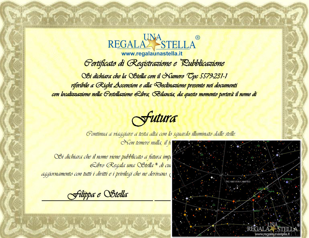 Regala una stella – Vip Cloud – con immagine stella – Regala una Stella  Regala le stelle Comprare e regalare una stella Originale
